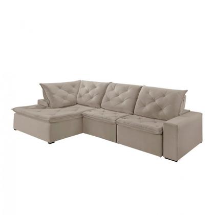 Imagem de Sofá Hércules Veludo 2 Módulos 100cm B25cm+Chaise 130cm Meu Sofá Online