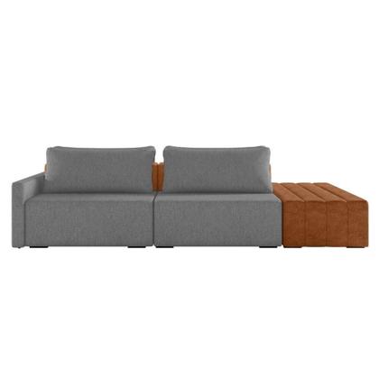Imagem de Sofá Ilha 2 Lugares Living 252cm Modulado Lary Linho K01 Cor Grafite