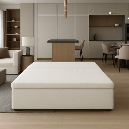 Imagem de Sofá Ilha 3 Lugares 200cm Madri Pillow Bouclé Nobre Off White - Sallar Home