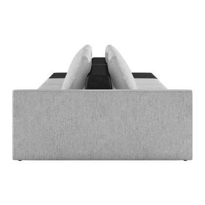 Imagem de Sofá Ilha 3 Lugares Living 342cm Modulado Lary Linho Cinza Pu Pto K01 - D'rossi