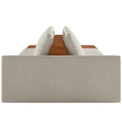 Imagem de Sofá Ilha Modular Para Sala 342cm com Puff Dublin K01 Bouclê Creme Sintético Caramelo - Lyam Decor