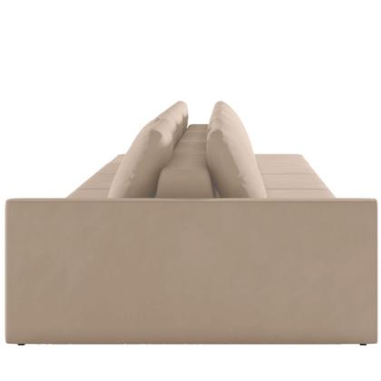 Imagem de Sofá Ilha Modular para Sala 392cm com Puff Dublin K01 Veludo Bege - Lyam Decor