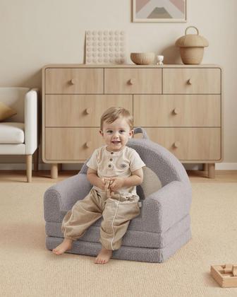 Imagem de Sofá infantil dobrável Blissful Diary 2 em 1 cinza