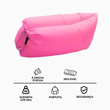 Imagem de Sofá Inflável De Ar Portátil Puff Impermeável Para Praia Camping Relaxamento Confortável Ergonômico Fácil De Inflar E Transportar