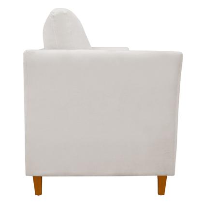 Imagem de Sofá Isis 3 Lugares Pés de Madeira Encosto Com Fibra Veludo - Estopar