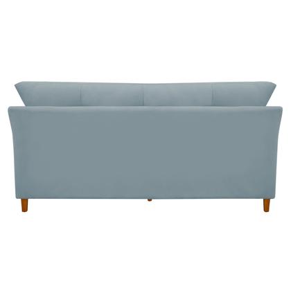 Imagem de Sofá Isis 3 Lugares Pés de Madeira Encosto Com Fibra Veludo - Estopar
