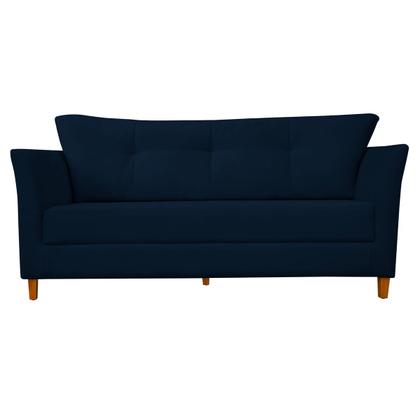 Imagem de Sofá Isis 3 Lugares Pés de Madeira Encosto Com Fibra Veludo - Estopar