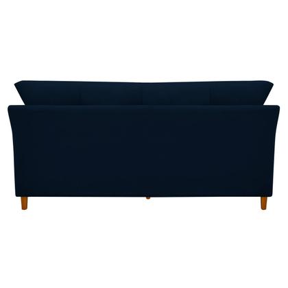 Imagem de Sofá Isis 3 Lugares Pés de Madeira Encosto Com Fibra Veludo - Estopar