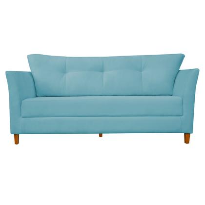 Imagem de Sofá Isis 3 Lugares Pés de Madeira Encosto Com Fibra Veludo - Estopar