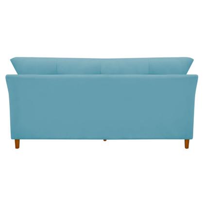 Imagem de Sofá Isis 3 Lugares Pés de Madeira Encosto Com Fibra Veludo - Estopar