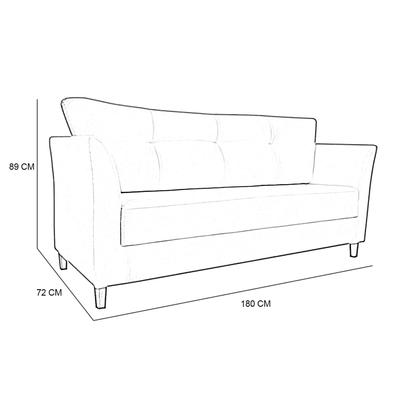 Imagem de Sofá Isis 3 Lugares Pés de Madeira Encosto Com Fibra Veludo - Estopar