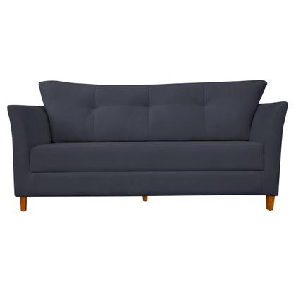 Imagem de Sofá Isis 3 Lugares Pés de Madeira Encosto Com Fibra Veludo - Estopar