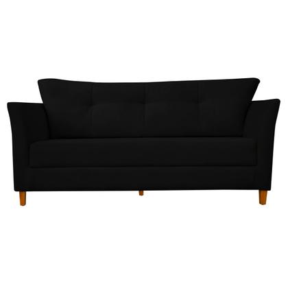 Imagem de Sofá Isis 3 Lugares Pés de Madeira Encosto Com Fibra Veludo - Estopar