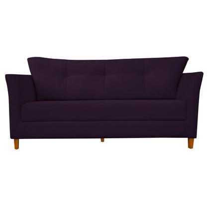 Imagem de Sofá Isis 3 Lugares Pés de Madeira Encosto Com Fibra Veludo - Estopar