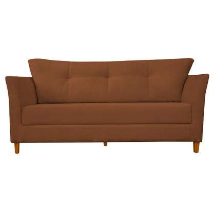 Imagem de Sofá Isis 3 Lugares Pés de Madeira Encosto Com Fibra Veludo - Estopar