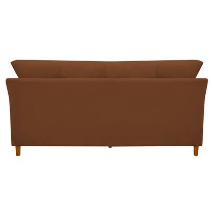 Imagem de Sofá Isis 3 Lugares Pés de Madeira Encosto Com Fibra Veludo - Estopar