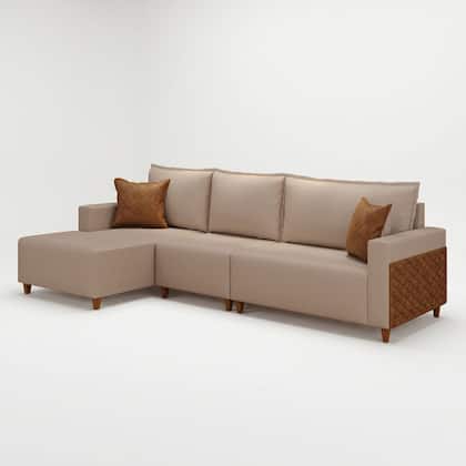 Imagem de Sofá Linving com Chaise Confort 318cm 4 Lugares Novo Horizonte