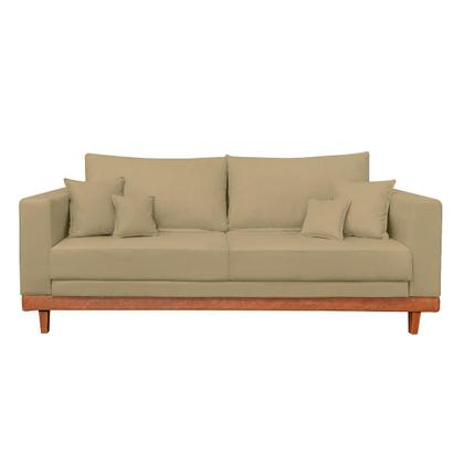 Imagem de Sofá Living 2 Lugares Suede Resistente Madeira + Almofadas
