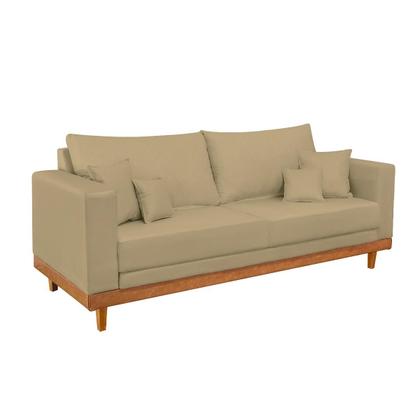 Imagem de Sofá Living 2 Lugares Suede Resistente Madeira + Almofadas