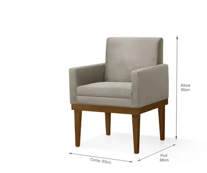 Imagem de Sofá Living 3 e 2 Lugares Valência - 2,20/1,58mts + 02 Poltronas C/ Base Madeira de Reflorestamento - material sintético Bege 