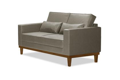 Imagem de Sofá Living 3 e 2 Lugares Valência - 2,20/1,58mts + 02 Poltronas C/ Base Madeira de Reflorestamento - material sintético Bege 