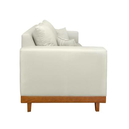 Imagem de Sofá Living 3 Lugares Suede Resistente Madeira + Almofadas