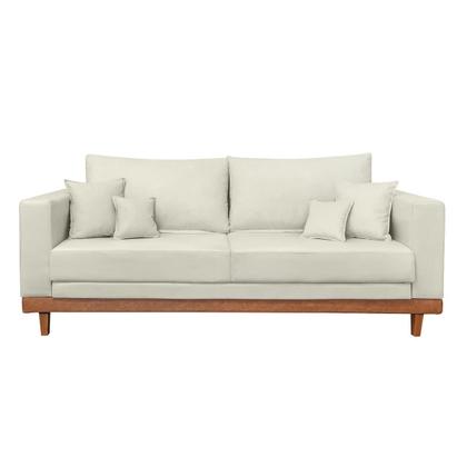 Imagem de Sofá Living 3 Lugares Suede Resistente Madeira + Almofadas