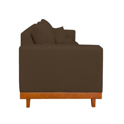 Imagem de Sofá Living 3 Lugares Suede Resistente Madeira + Almofadas