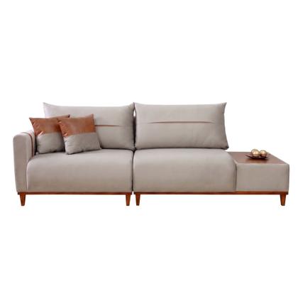 Imagem de Sofá Living 3 Lugares Veludo Trento com Mesa de Apoio