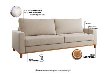 Imagem de Sófa Living 4 Lugares 2,2M Linhos Ares