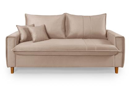 Imagem de Sofa Living com Bau Multiuso 3 Lugares Suede Pes em Madeira