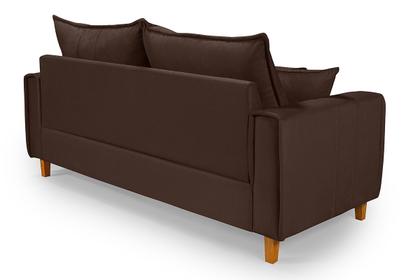 Imagem de Sofa Living com Bau Multiuso 3 Lugares Suede Pes em Madeira