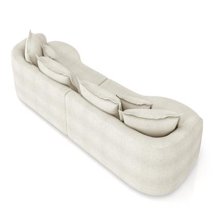 Imagem de Sofá Living Decorativo Salinas 3 Lugares com Almofadas 250cm Modulado Bouclé Off White G33- Gran Belo