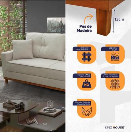 Imagem de Sofá Living Malibu 2,30m Bege Bouclê - King House