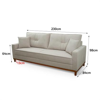 Imagem de Sofá Living Malibu 2,30m Bege Bouclê - King House
