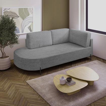 Imagem de Sofá Living Orgânico 2 Lugares 165cm Base de Ferro Braço Direito Norten