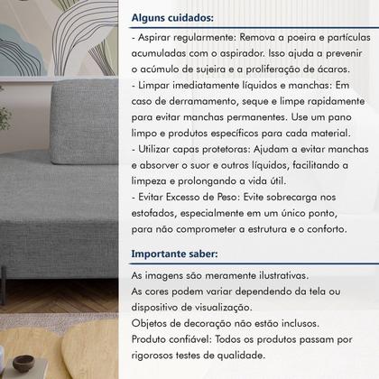 Imagem de Sofá Living Orgânico 2 Lugares 165cm Base de Ferro Braço Direito Norten