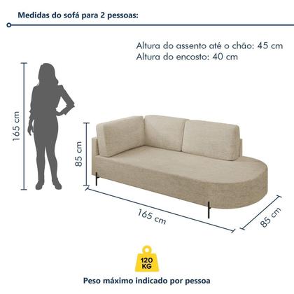 Imagem de Sofá Living Orgânico 2 Lugares 165cm Norten