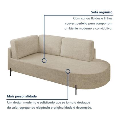 Imagem de Sofá Living Orgânico 2 Lugares 165cm Norten