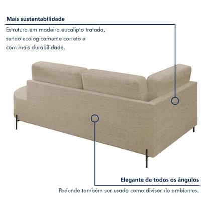 Imagem de Sofá Living Orgânico 2 Lugares 165cm Norten