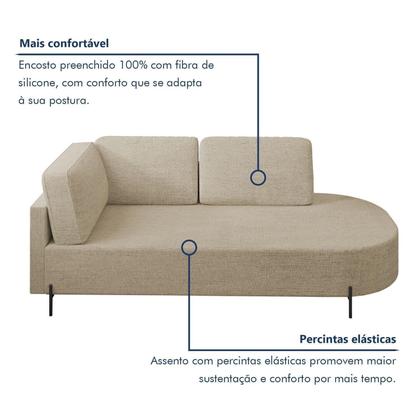 Imagem de Sofá Living Orgânico 2 Lugares 165cm Norten