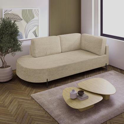 Imagem de Sofá Living Orgânico 2 Lugares Linho Bege Norten 175cm
