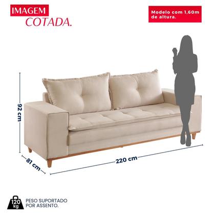 Imagem de Sofá Living Verona 3 Lugares 2,00m Bege