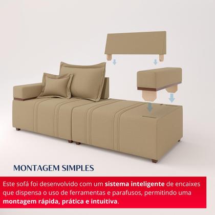 Imagem de Sofá Living Verona 3 Lugares 2,00m Castor