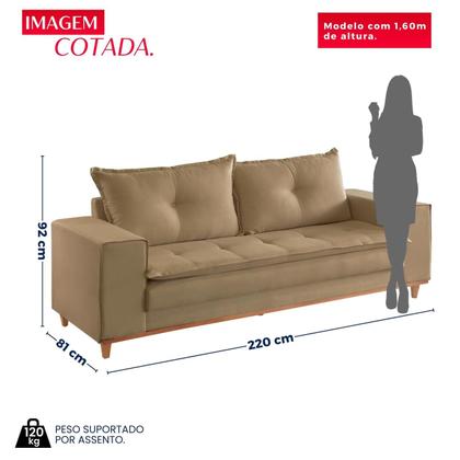 Imagem de Sofá Living Verona 3 Lugares 2,00m Castor
