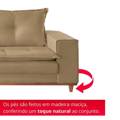 Imagem de Sofá Living Verona 3 Lugares 2,00m Castor