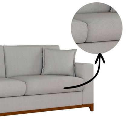 Imagem de Sofá Living Vintage 3 Lugares 200cm em Boucle Slim