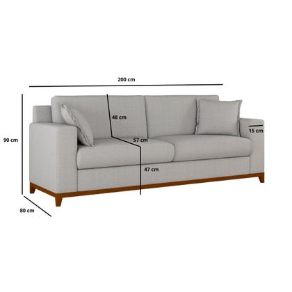 Imagem de Sofá Living Vintage 3 Lugares 200cm em Boucle Slim