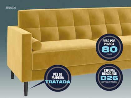Imagem de Sofá Madison 2,00m Fixo Canário - NETSOFAS