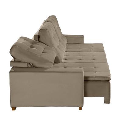 Imagem de Sofá Manaus Modular 6 Lugares Retrátil e Reclinável Veludo Nobre 3.05 MT Sofatec